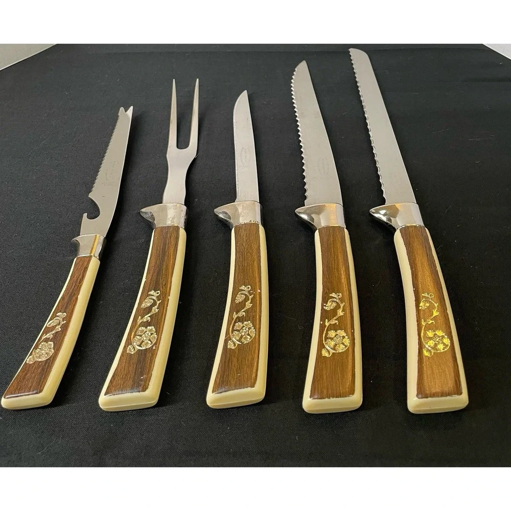 Vintage MCM Lifetime Cutlery‎ Fleur D'Or Serving & Carving Set Sheffield England